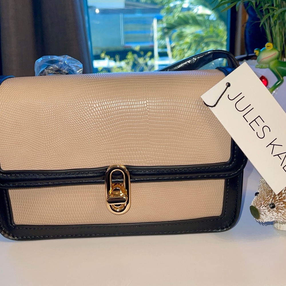 JULES KAE Anthropologie Crossbody Black and Tan Bag (MIA) - Picture 14 of 16